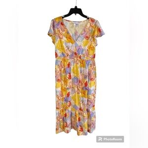 Ingrid & Isabel Floral Maternity Dress w/ Pockets - Size M